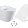 Vesta wandcloset rimless met bidetkraan koud water met Shade slim toiletzitting glans wit - Afbeelding 2