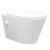 Vesta wandcloset rimless met bidetkraan warm koud water met Shade slim toiletzitting mat wit