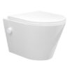 Vesta wandcloset rimless met bidetkraan warm koud water met Flatline toiletzitting glans wit